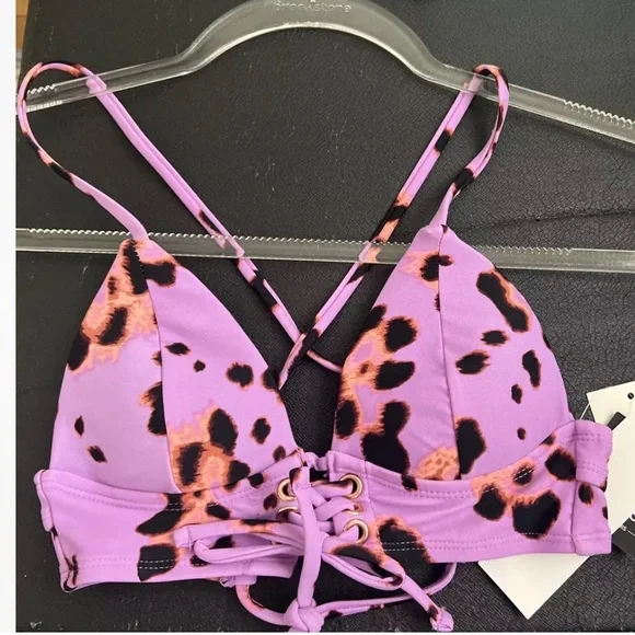 Hula Honey Juniors Animal Print Push Up Tie Midkini True Spot Swimsuit Size XS - Picture 4 of 4